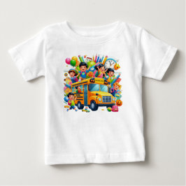 Camiseta De Bebé Paseo Escolar Alegre: Aventura en el Autobús Escol