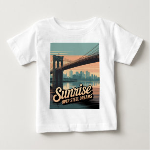 Camiseta De Bebé Paseo matutino por el puente de Brooklyn