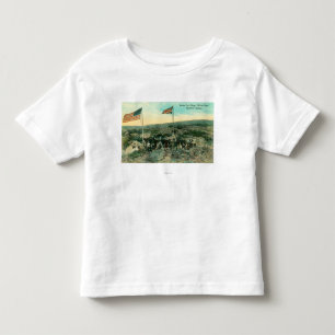 Camiseta De Bebé Paso blanco con las banderas rusas y americanas
