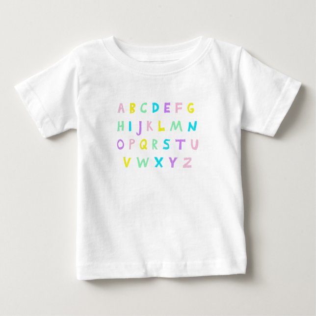 Camiseta De Bebé Pastel A-B-C's (Anverso)