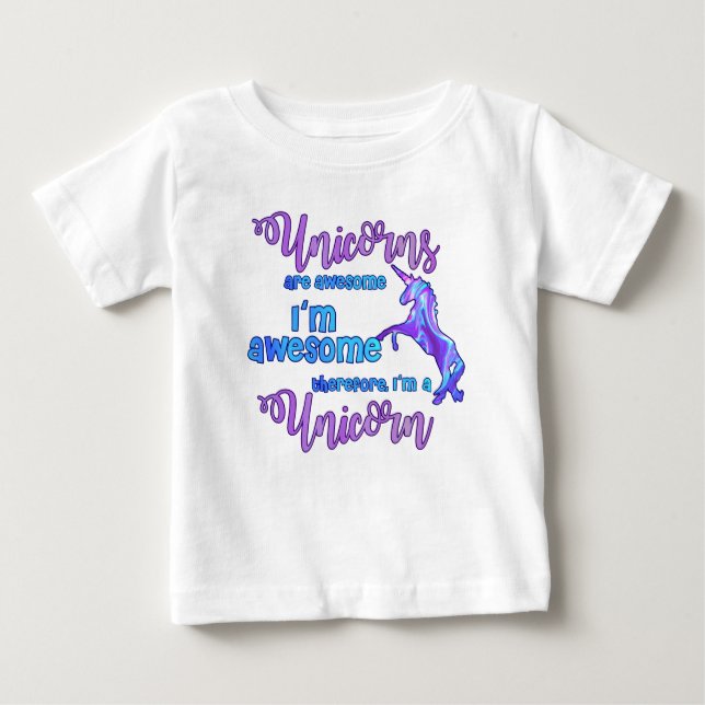 Camiseta De Bebé Pastel arcoiris soy unicornio (Anverso)