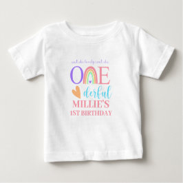 Camiseta De Bebé Pastel arcoiris UNA maravillosa primera cumpleaños