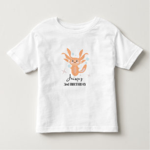 Camiseta De Bebé Pastel Axolotl Ocean Creature Nombre de cumpleaños