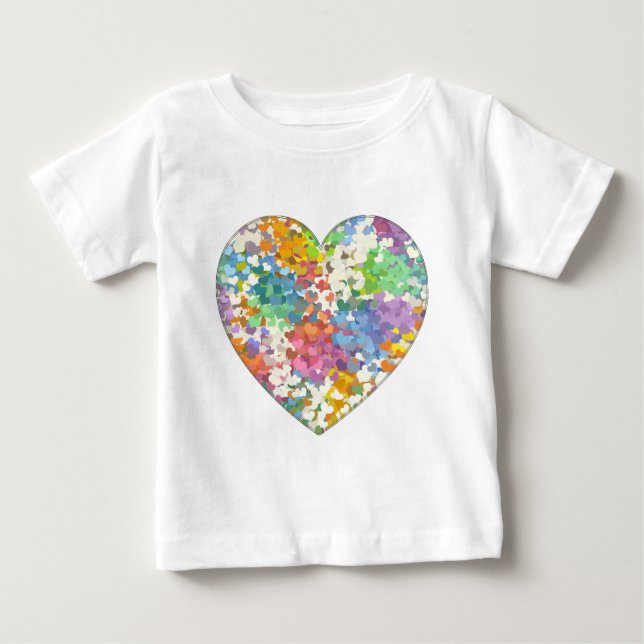 Camiseta De Bebé Pastel Confetti Hearts (Anverso)