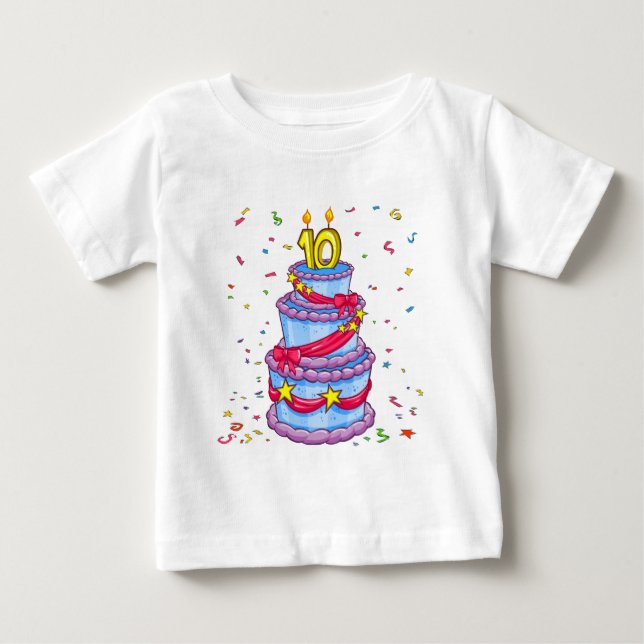 Camiseta De Bebé Pastel de cumpleaños (Anverso)