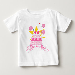 Camiseta De Bebé Pastel de cumpleaños de 48 años