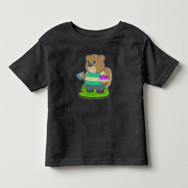 Camiseta De Bebé Pastel de cumpleaños de Beaver (Anverso)