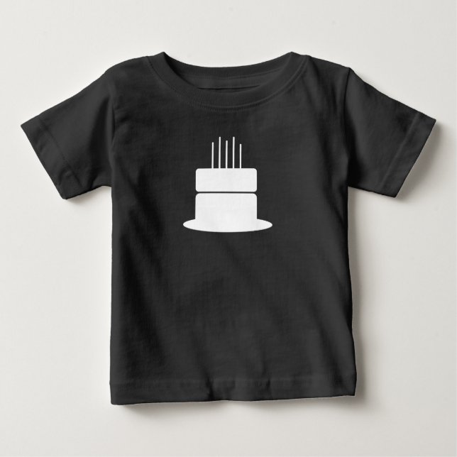 Camiseta De Bebé Pastel de cumpleaños de cualquier color (Anverso)