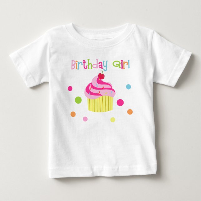 Camiseta De Bebé Pastel de torta Chica de cumpleaños Tee Tshirt Shi (Anverso)