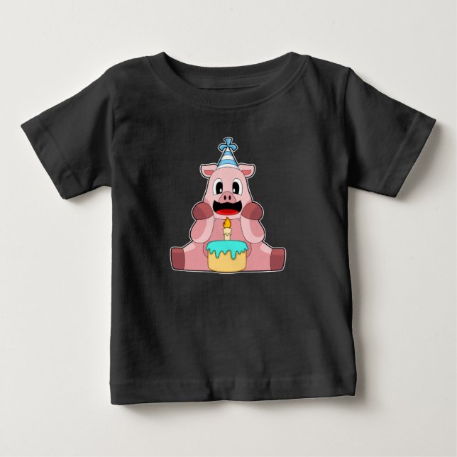 Camiseta De Bebé Pastel de velas de cumpleaños (Anverso)