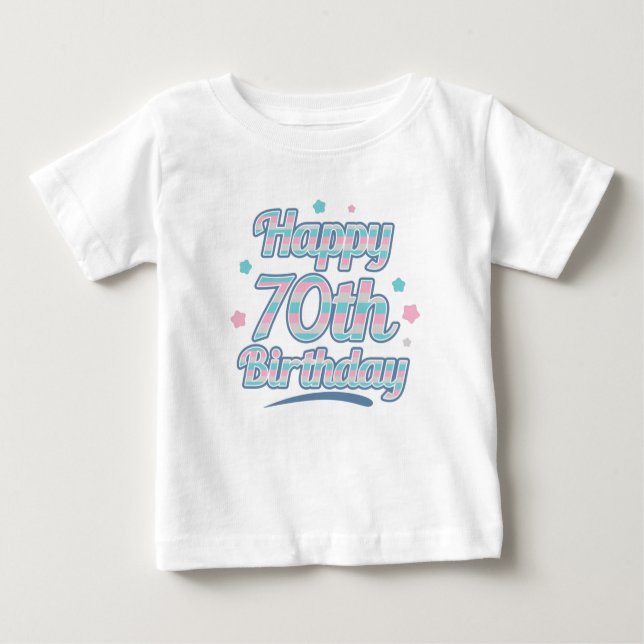 Camiseta De Bebé Pastel lindo celebrando el 70 cumpleaños (Anverso)