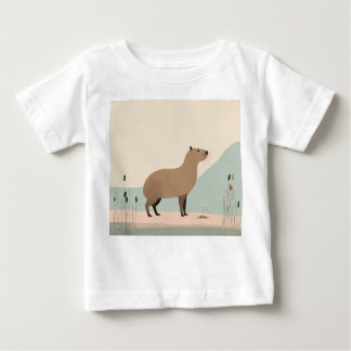 Camiseta De Bebé Pastel minimalista Capybara Baby Tee