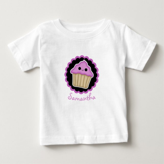 Camiseta De Bebé Pastel rosa Kawaii, camisas pequeñas (Anverso)