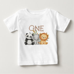 Camiseta De Bebé Pastel Tropical Salvaje Una Selva Animales Safari
