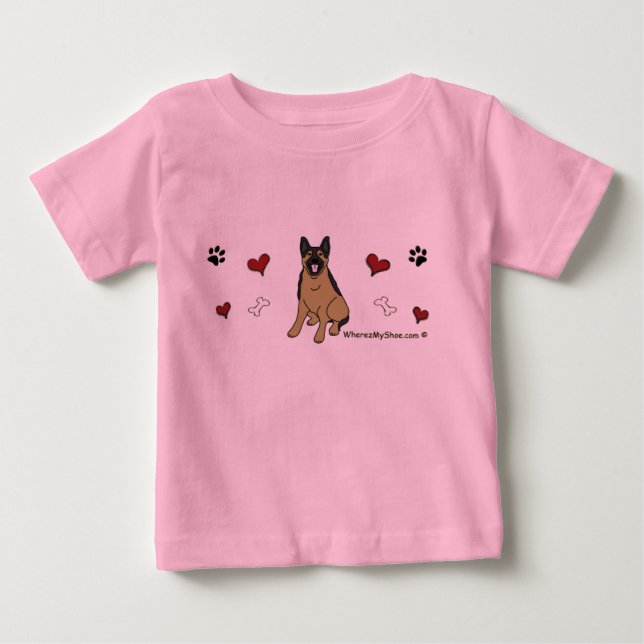 Camiseta De Bebé pastor alemán (Anverso)