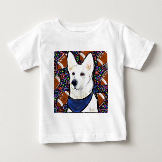 Camiseta De Bebé Pastor Alemán Blanco (Anverso)