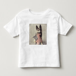 Camiseta De Bebé Pastor alemán con bandera estadounidense