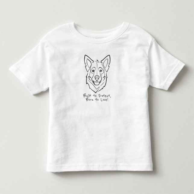 Camiseta De Bebé Pastor Alemán, Construido para Proteger, Nacido pa (Anverso)