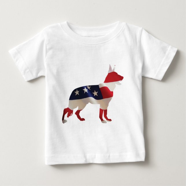 Camiseta De Bebé Pastor Alemán Patriótico (Anverso)
