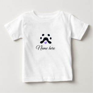 Camiseta De Bebé Pata de perro mascota negro añadir nombre texto fo