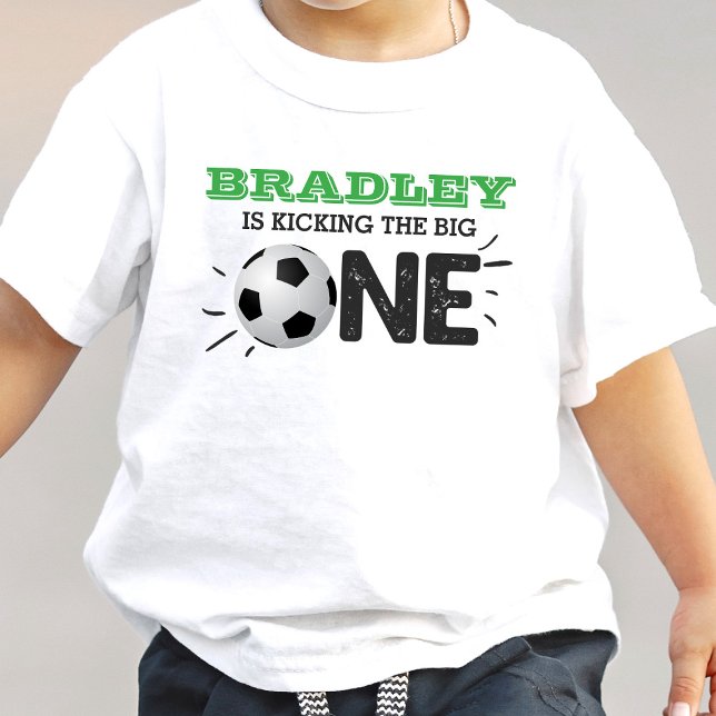 Camiseta De Bebé Patear El Grande | Primer cumpleaños del fútbol (Subido por el creador)