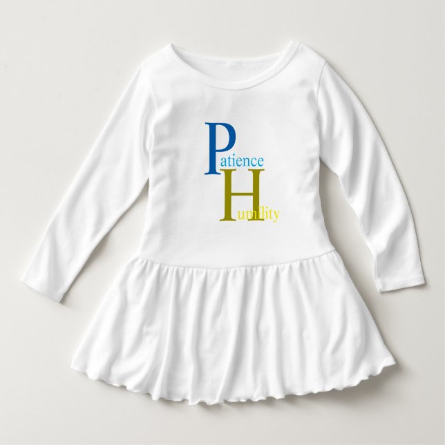 Camiseta De Bebé Patience Toddler Vress White (Anverso)