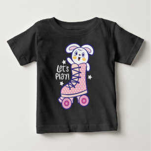 Camiseta De Bebé Patín de ruedas de conejito