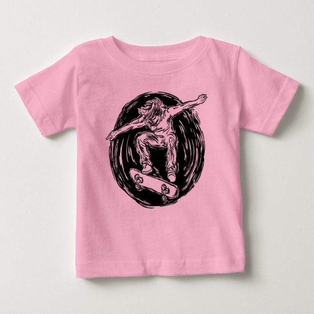 Camiseta De Bebé Patinaje De Patinaje De Plana Duración (Anverso)