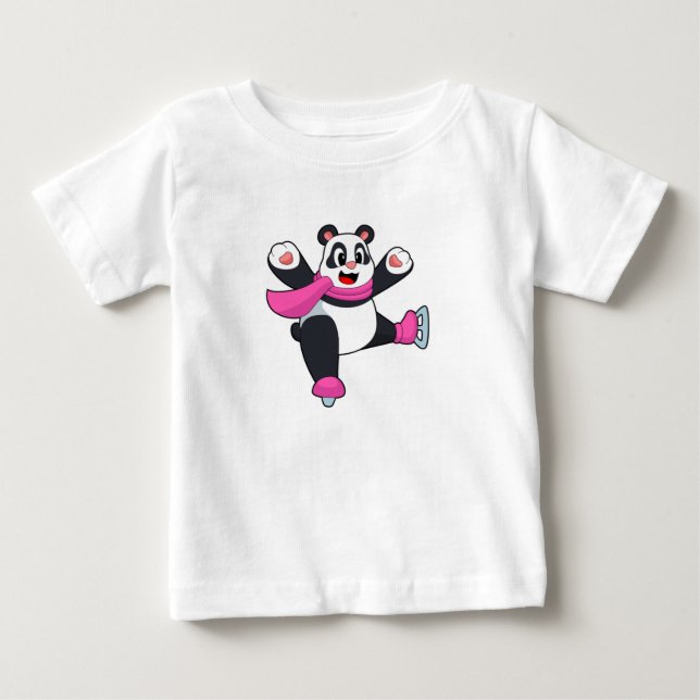 Camiseta De Bebé Patinaje sobre hielo Panda (Anverso)