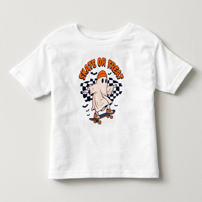 Camiseta De Bebé Patinar o tratar a Ghost Halloween (Anverso)