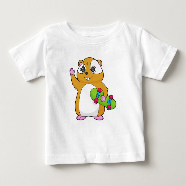 Camiseta De Bebé Patineta de esquí de Hamster (Anverso)