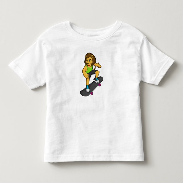 Camiseta De Bebé Patineta de esquí de león (Anverso)