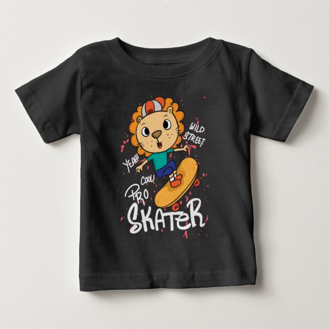 Camiseta De Bebé Patineta León (Anverso)