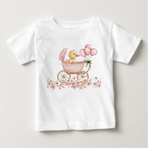 Camiseta De Bebé Patito Bebé Caprichoso en Cochecito de Bebé