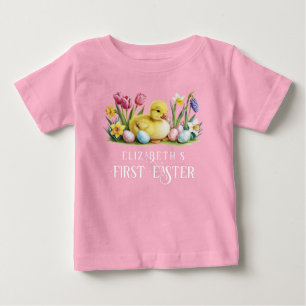 Camiseta De Bebé Patito Personalizado Primera Pascua