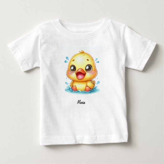 Camiseta De Bebé Pato amarillo lindo (Anverso)