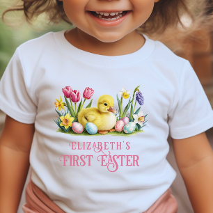 Camiseta De Bebé Pato Bebé Personalizado Primera Pascua Blanco