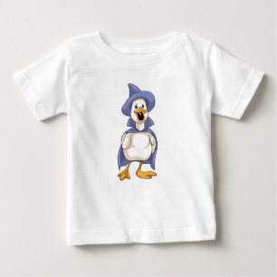 Camiseta De Bebé Pato como bruja con Gorra
