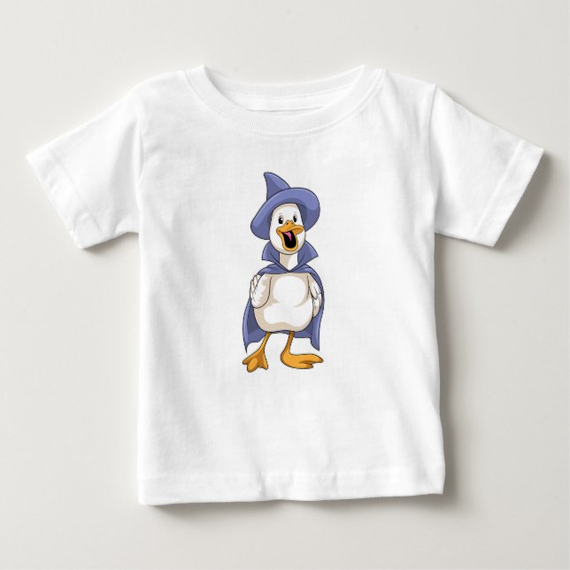 Camiseta De Bebé Pato como bruja con Gorra (Anverso)