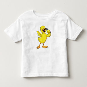 Camiseta De Bebé Pato como cantante con micrófono