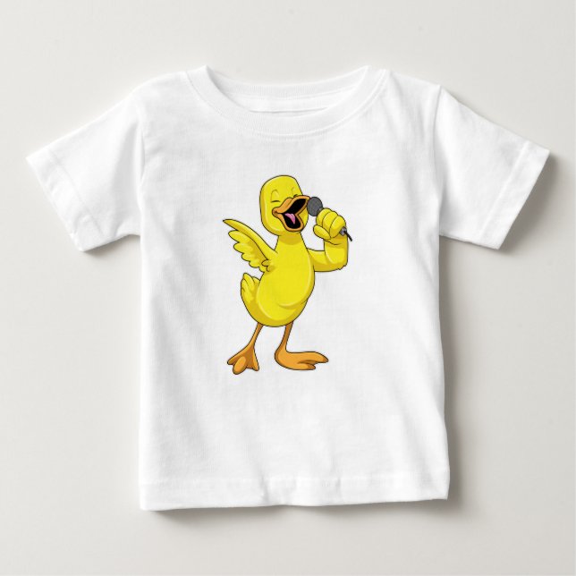 Camiseta De Bebé Pato como cantante con micrófono (Anverso)