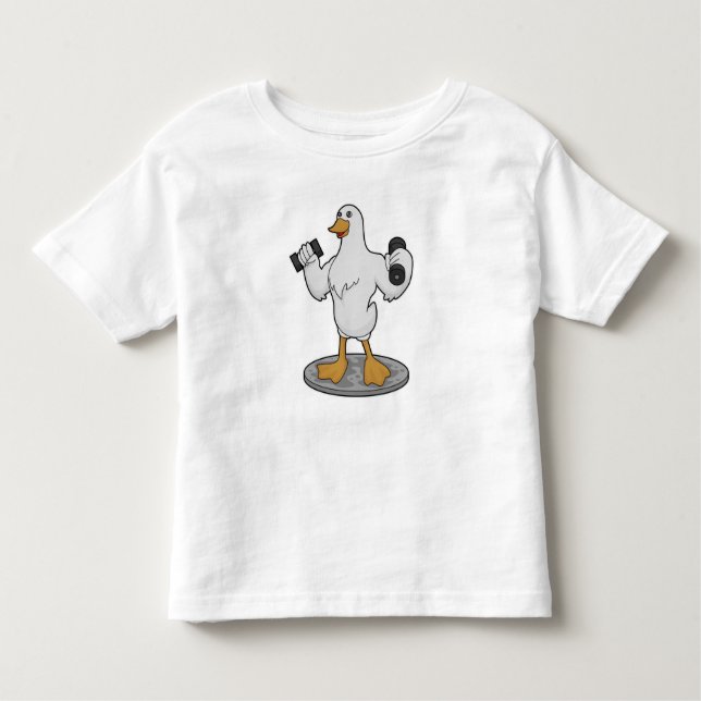 Camiseta De Bebé Pato como culturista con campanas de púas (Anverso)