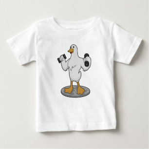 Camiseta De Bebé Pato como culturista con campanas de púas