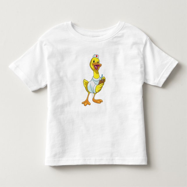 Camiseta De Bebé Pato como enfermera con corazón (Anverso)