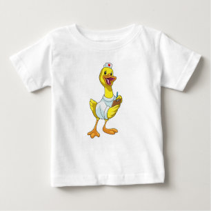 Camiseta De Bebé Pato como enfermera con corazón