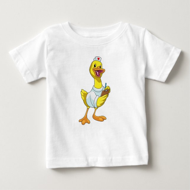 Camiseta De Bebé Pato como enfermera con corazón (Anverso)