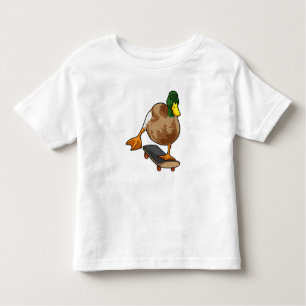 Camiseta De Bebé Pato como patinador con patineta