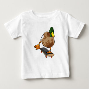 Camiseta De Bebé Pato como patinador con patineta