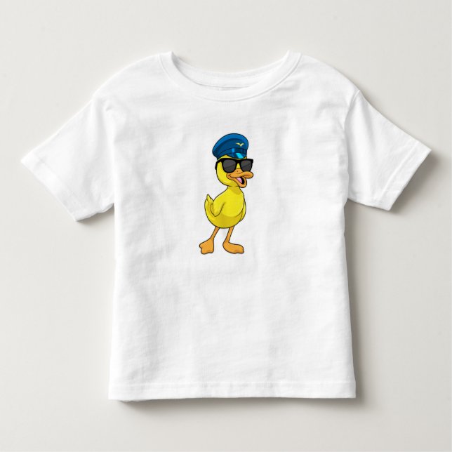 Camiseta De Bebé Pato como piloto con gorra piloto (Anverso)