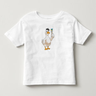 Camiseta De Bebé Pato como pintador con pincel de pintura